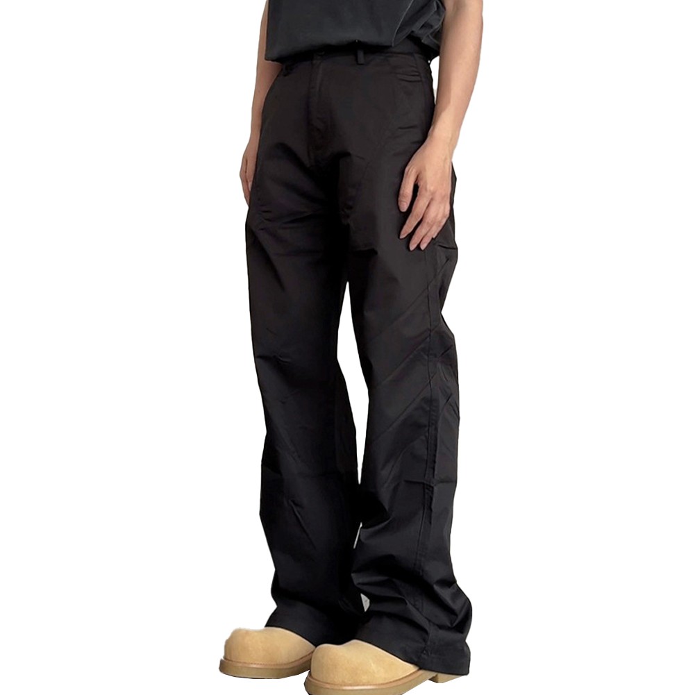 Men's Wide Leg Casual Pants Korean Hiphop Straight Trousers for Everyday Wear - Picture 31 of 36