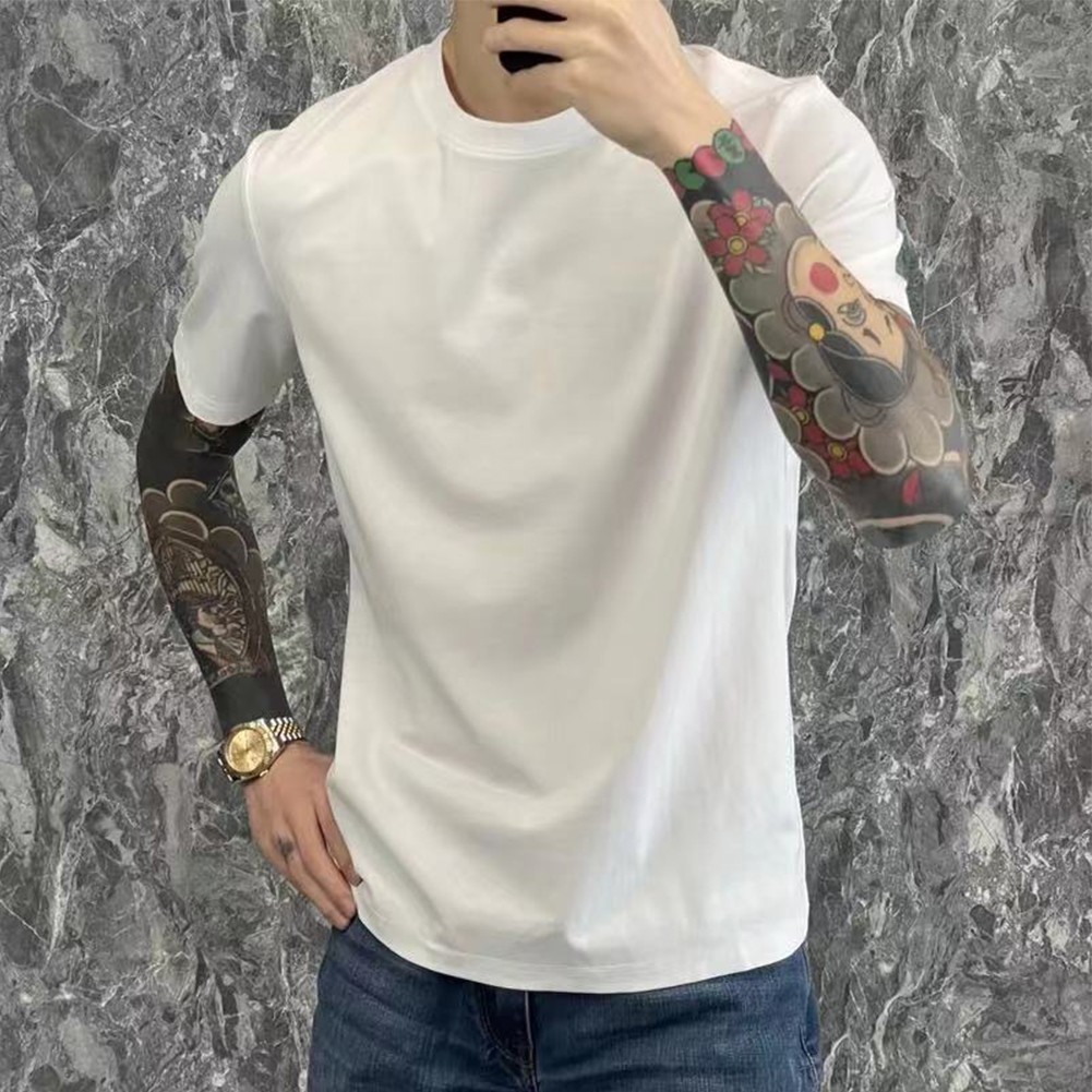 Casual Solid Color Tee for Men Perfect for Outdoor Adventures and Daily Wear - Picture 14 of 24
