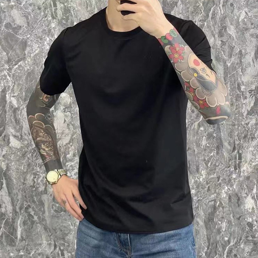 Casual Solid Color Tee for Men Perfect for Outdoor Adventures and Daily Wear - Picture 11 of 24