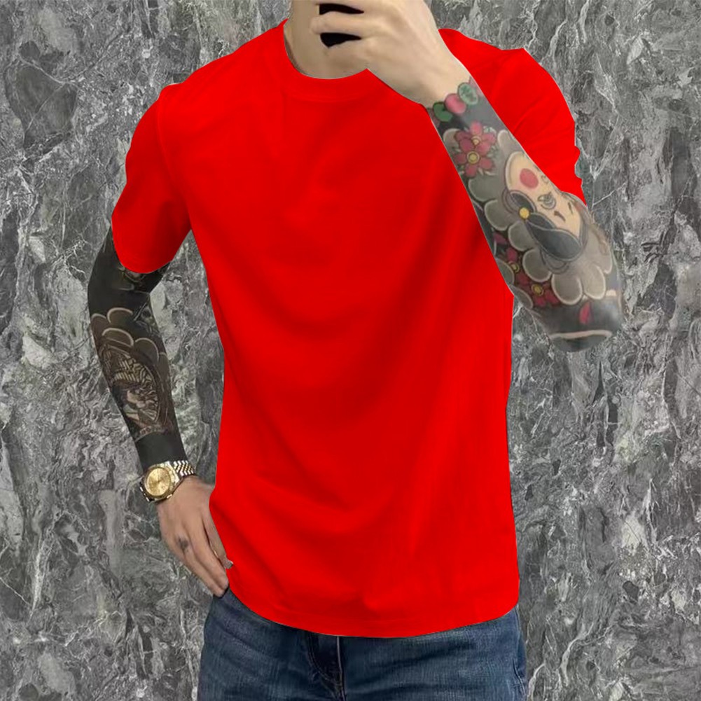Casual Solid Color Tee for Men Perfect for Outdoor Adventures and Daily Wear - Picture 19 of 24