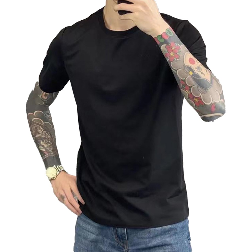 Casual Solid Color Tee for Men Perfect for Outdoor Adventures and Daily Wear - Picture 12 of 24