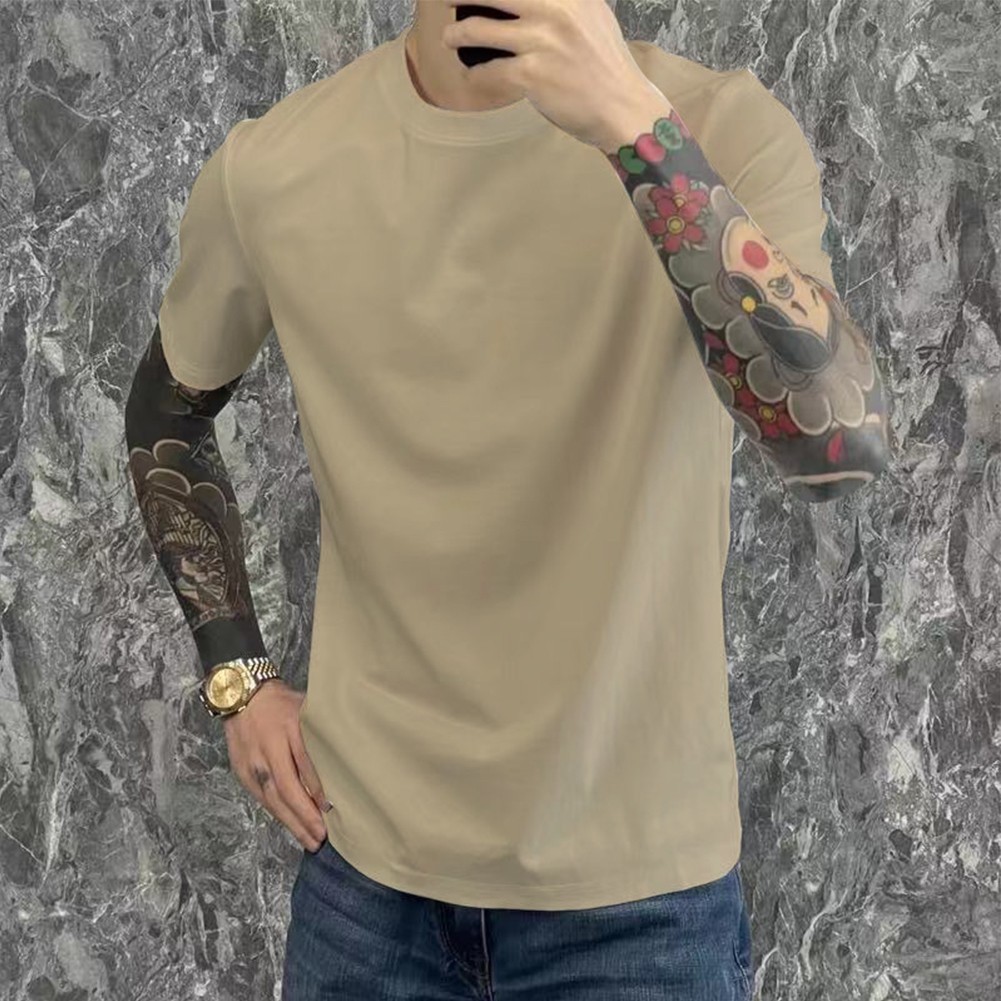 Casual Solid Color Tee for Men Perfect for Outdoor Adventures and Daily Wear - Picture 23 of 24