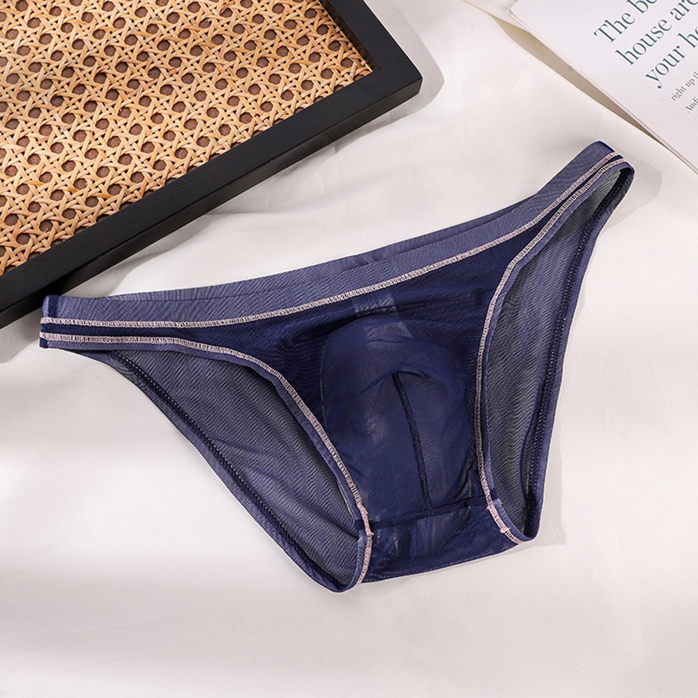 Mens Classic Solid Color See Through Briefs Lightweight and Comfortable - Picture 9 of 10