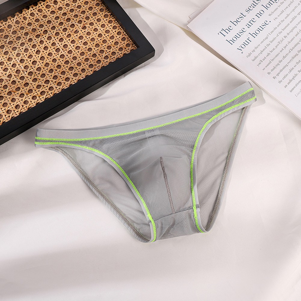 Mens Classic Solid Color See Through Briefs Lightweight and Comfortable - Picture 7 of 10