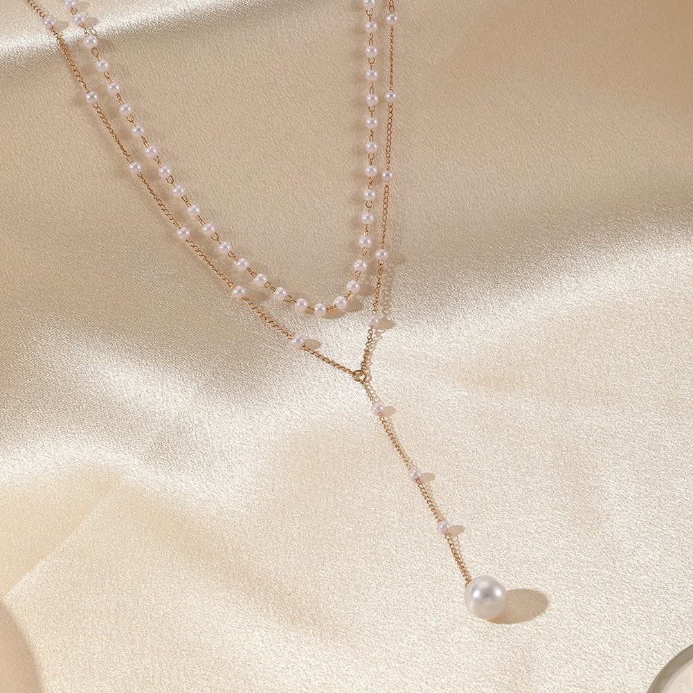 Elegant Double Layer Pearl Necklace Featuring Advanced Material Quality - Picture 13 of 14