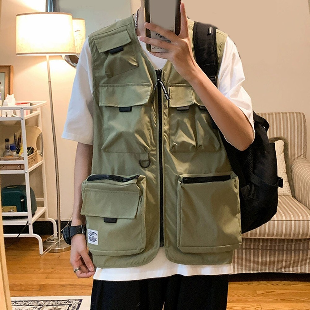Sleeveless Casual Waistcoat for Men Featuring Convenient Storage Pockets - Picture 35 of 45