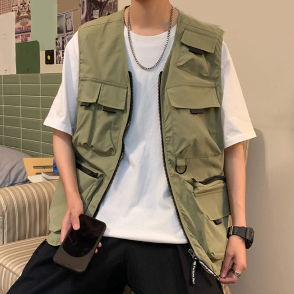 Sleeveless Casual Waistcoat for Men Featuring Convenient Storage Pockets - Picture 41 of 45