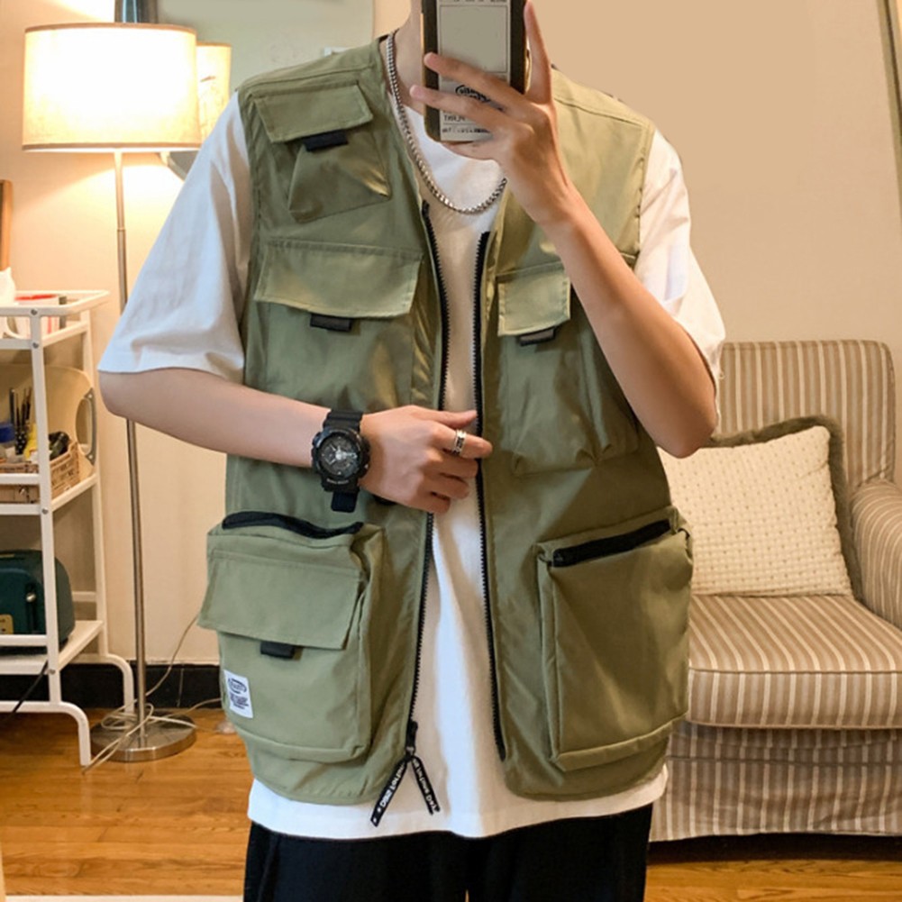 Sleeveless Casual Waistcoat for Men Featuring Convenient Storage Pockets - Picture 37 of 45