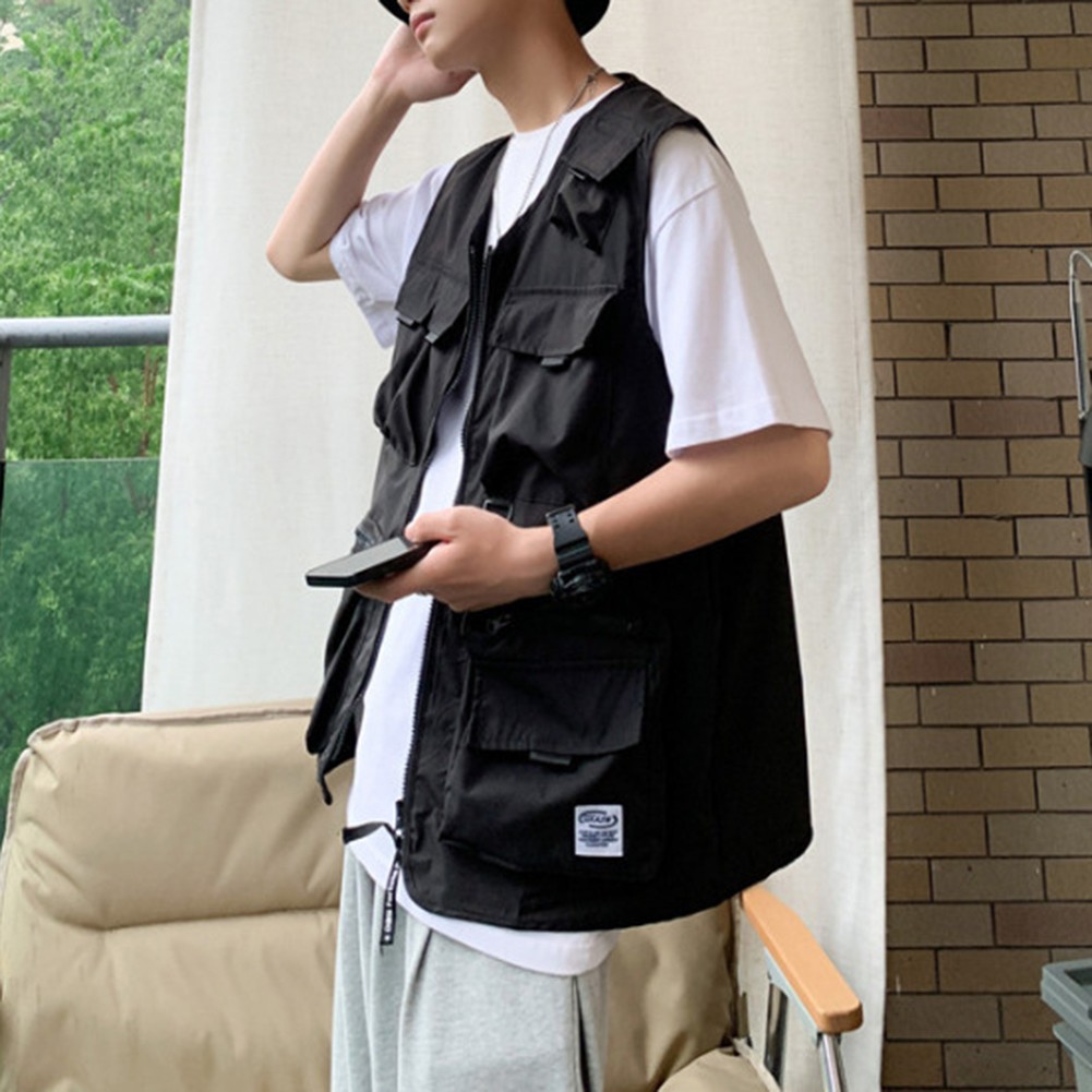 Sleeveless Casual Waistcoat for Men Featuring Convenient Storage Pockets - Picture 33 of 45