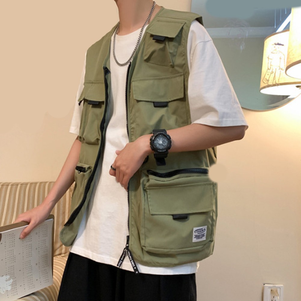 Sleeveless Casual Waistcoat for Men Featuring Convenient Storage Pockets - Picture 43 of 45