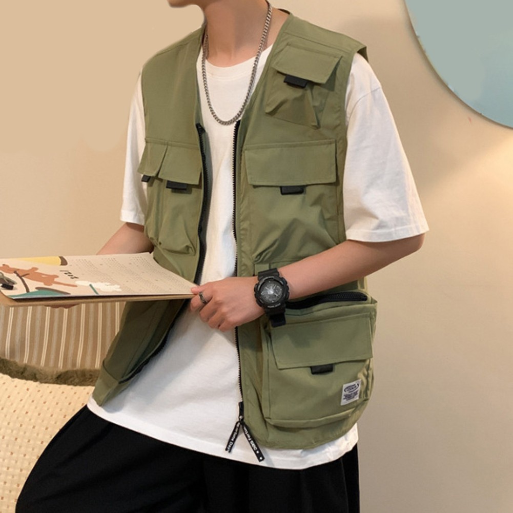 Sleeveless Casual Waistcoat for Men Featuring Convenient Storage Pockets - Picture 44 of 45