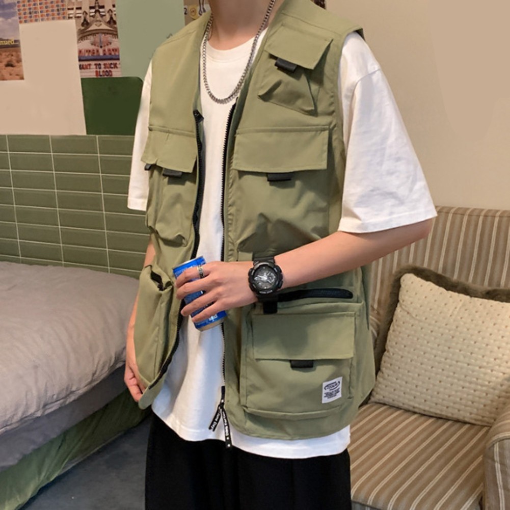 Sleeveless Casual Waistcoat for Men Featuring Convenient Storage Pockets - Picture 38 of 45