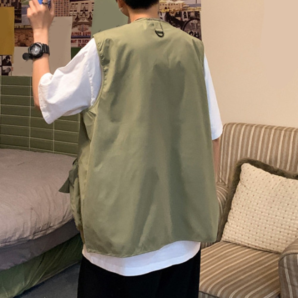 Sleeveless Casual Waistcoat for Men Featuring Convenient Storage Pockets - Picture 40 of 45