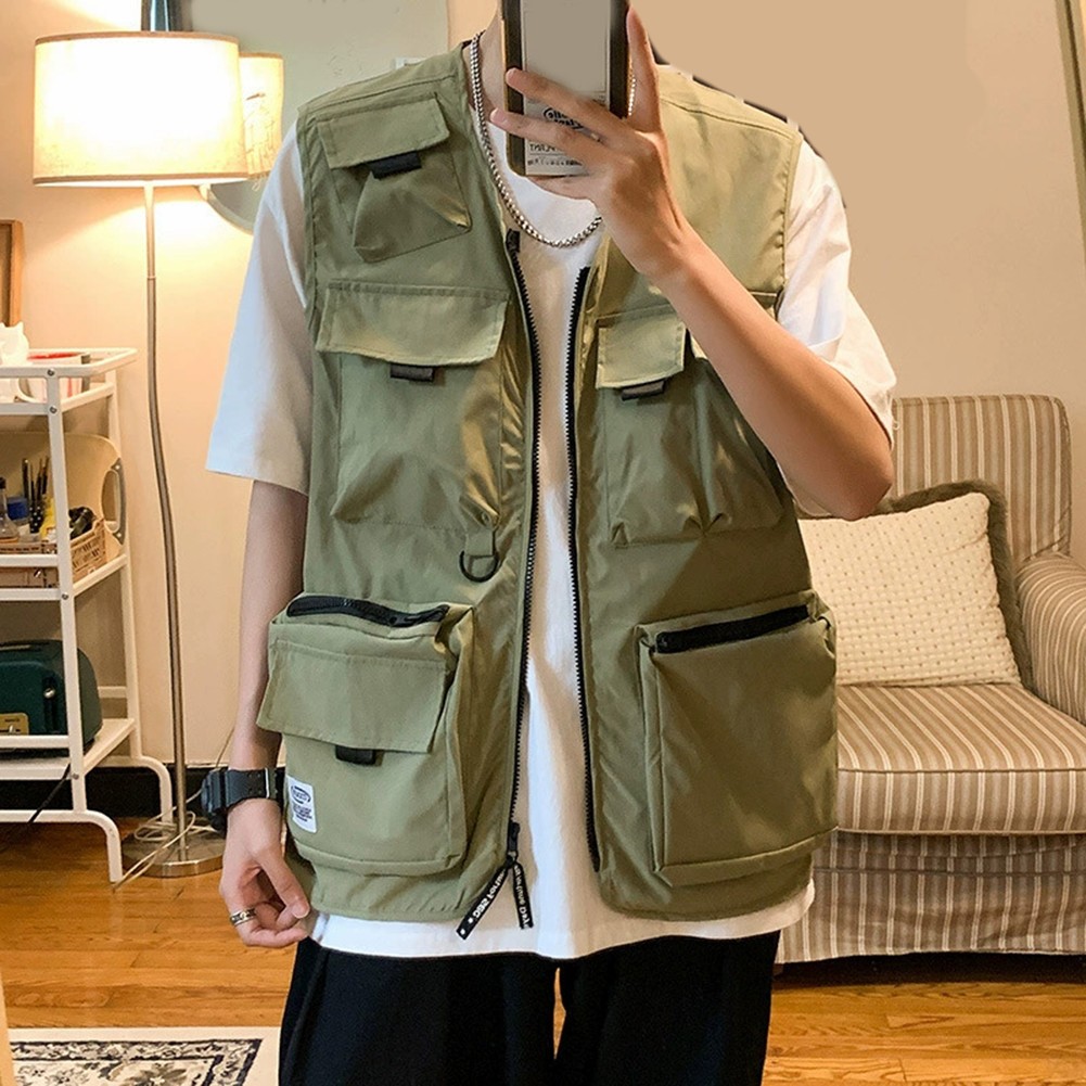 Sleeveless Casual Waistcoat for Men Featuring Convenient Storage Pockets - Picture 39 of 45