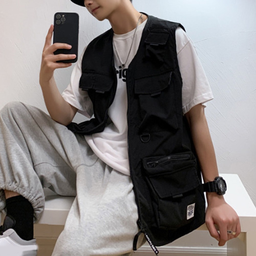 Sleeveless Casual Waistcoat for Men Featuring Convenient Storage Pockets - Picture 31 of 45