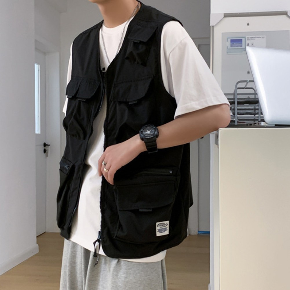 Sleeveless Casual Waistcoat for Men Featuring Convenient Storage Pockets - Picture 30 of 45