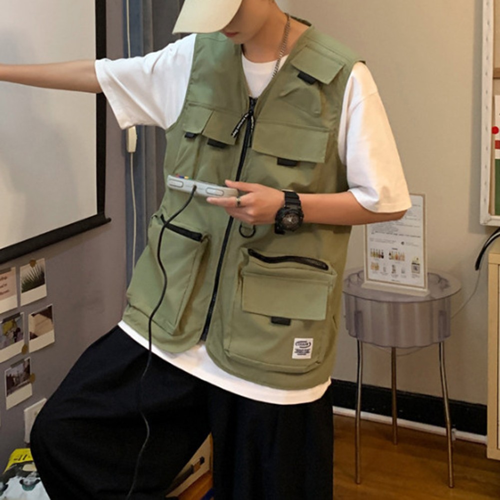 Sleeveless Casual Waistcoat for Men Featuring Convenient Storage Pockets - Picture 45 of 45