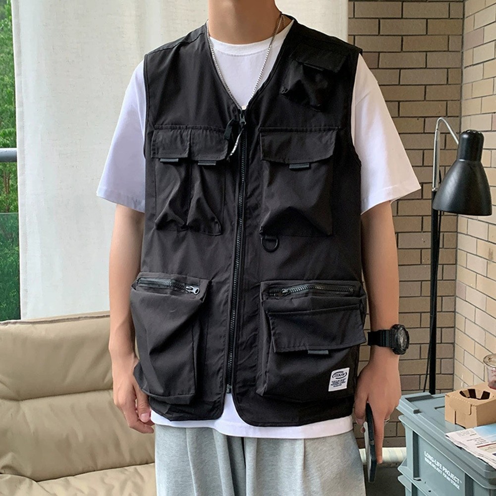 Sleeveless Casual Waistcoat for Men Featuring Convenient Storage Pockets - Picture 25 of 45