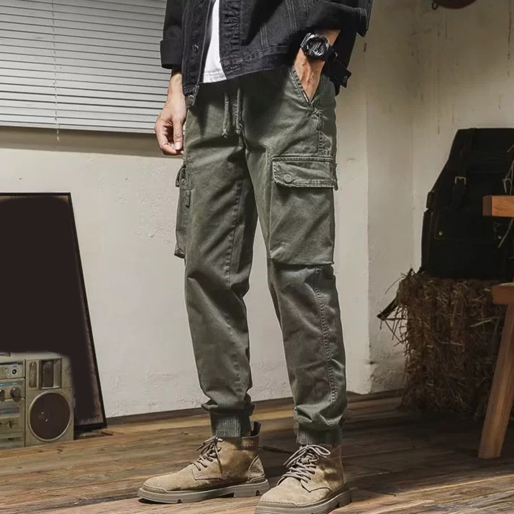 Causal yet Stylish Men's Loose Fit Cargo Pants with Functional Pockets - Picture 13 of 61