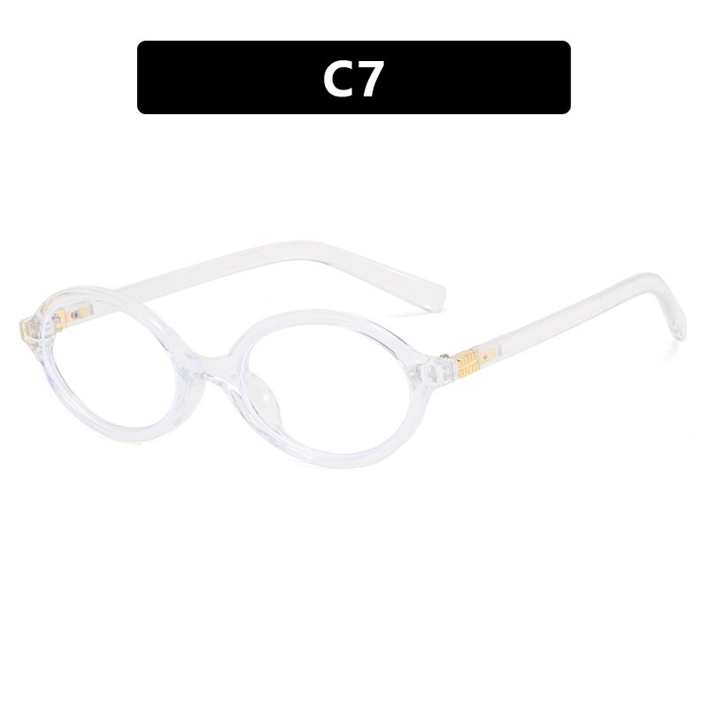 Unique Color Options in For Women's Retro Oval Flat Glasses with UV Safety
