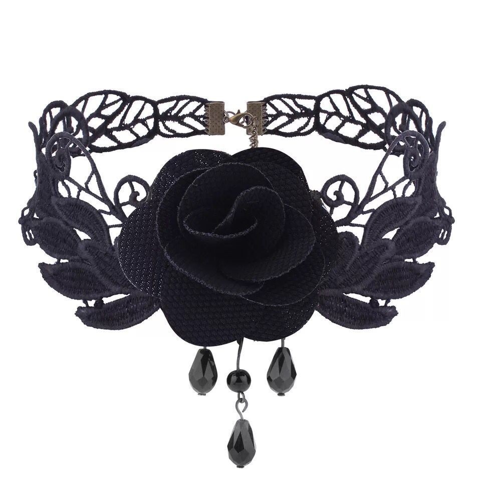 Intricate Black Lace Necklace Lightweight Chain for Casual and Formal Wear - Picture 16 of 19