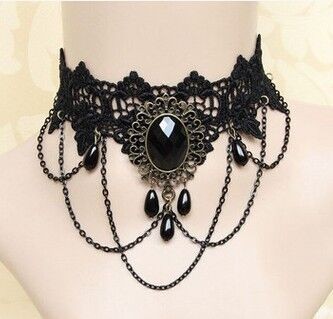Intricate Black Lace Necklace Lightweight Chain for Casual and Formal Wear - Picture 14 of 19