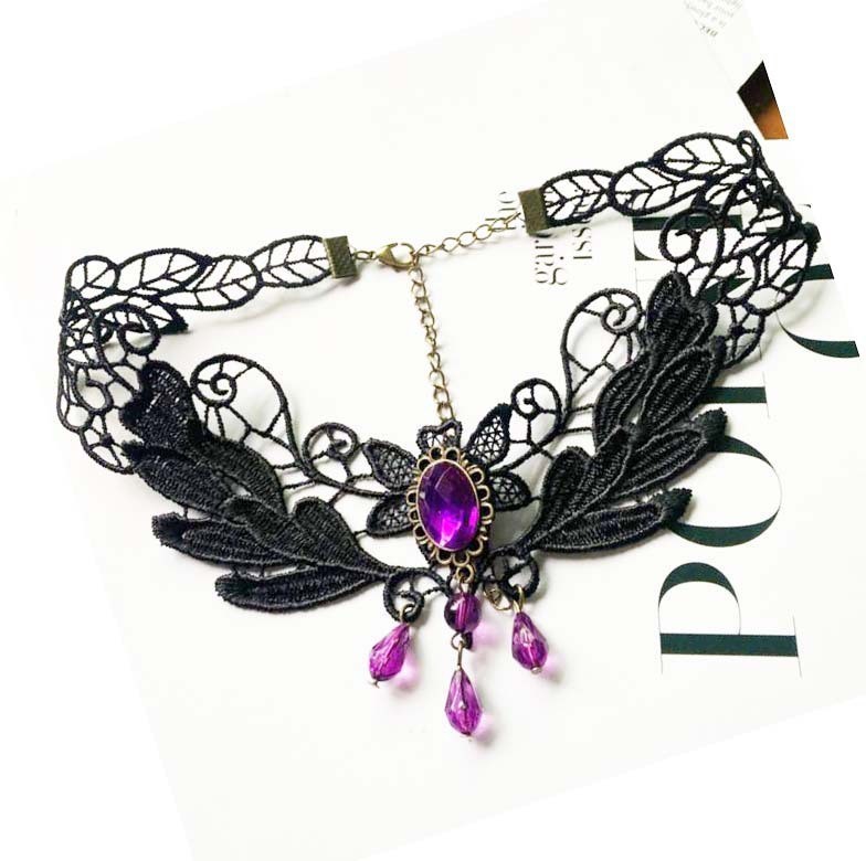 Intricate Black Lace Necklace Lightweight Chain for Casual and Formal Wear - Picture 19 of 19