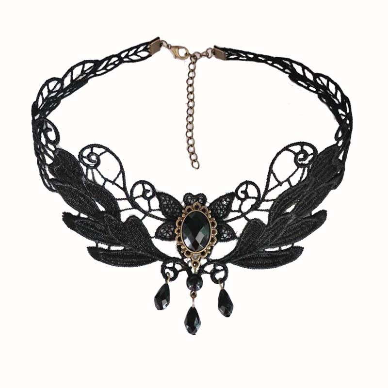 Intricate Black Lace Necklace Lightweight Chain for Casual and Formal Wear - Picture 12 of 19