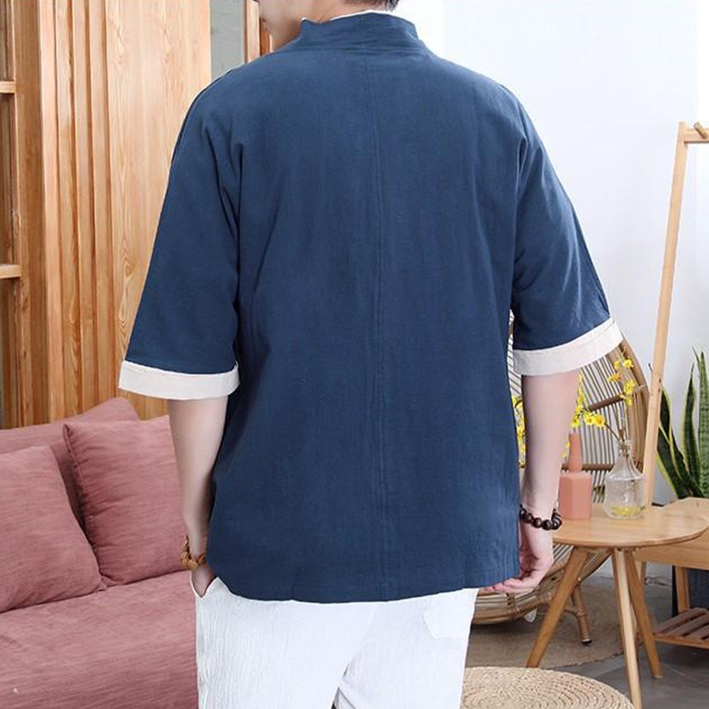 Causal Look Men's Light Windbreaker Top with Short Sleeves and Neckline - Picture 15 of 24