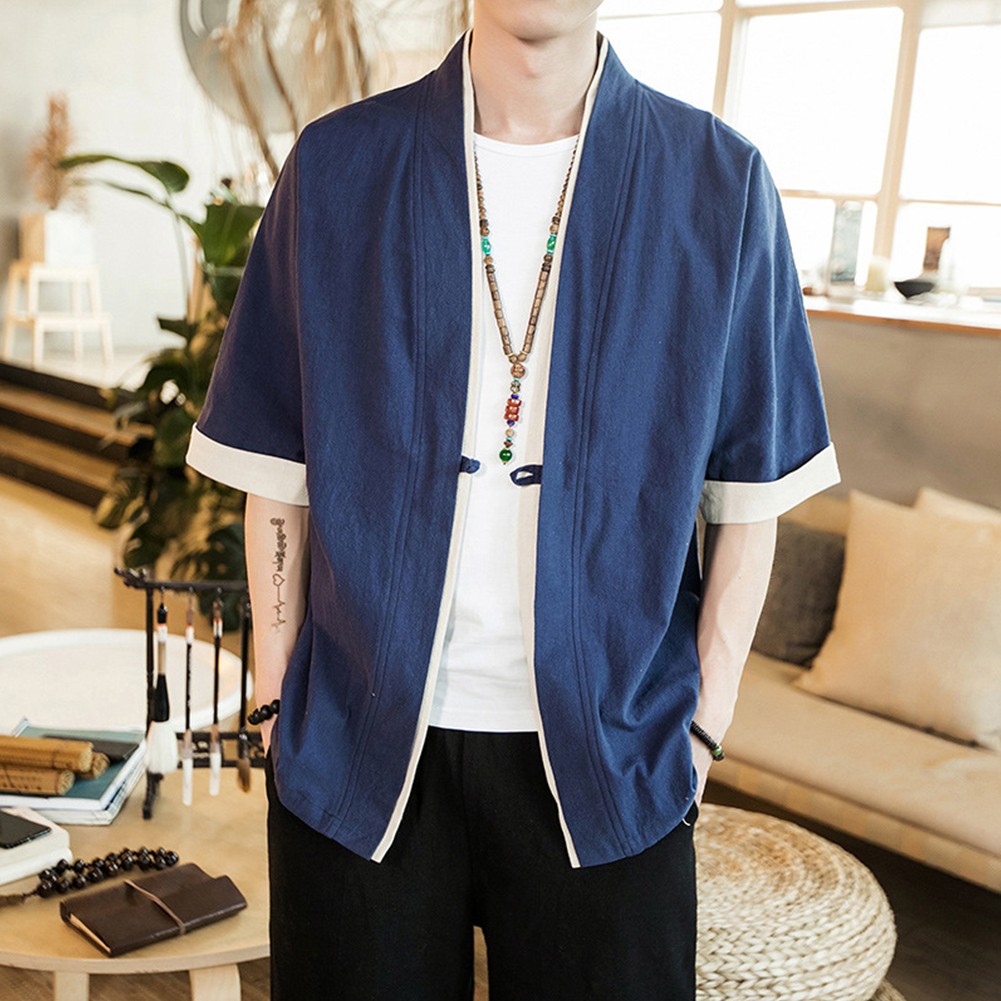 Causal Look Men's Light Windbreaker Top with Short Sleeves and Neckline - Picture 14 of 24