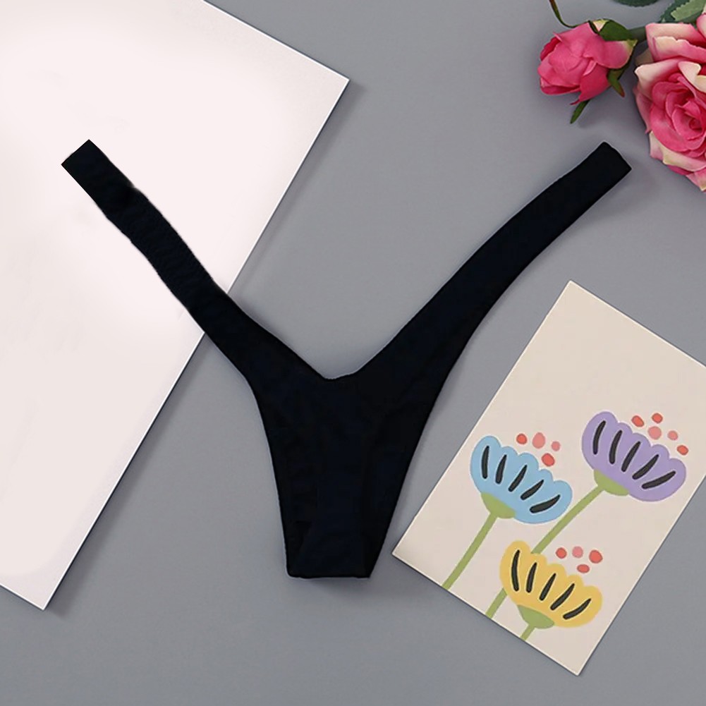 Stylish Solid Color Womens TBack Underwear Low Rise Silky Material 8 Colors - Picture 5 of 12