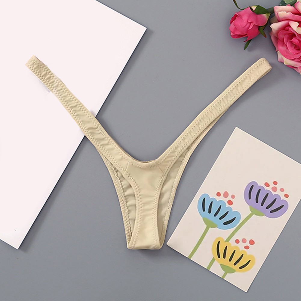 Stylish Solid Color Womens TBack Underwear Low Rise Silky Material 8 Colors - Picture 12 of 12