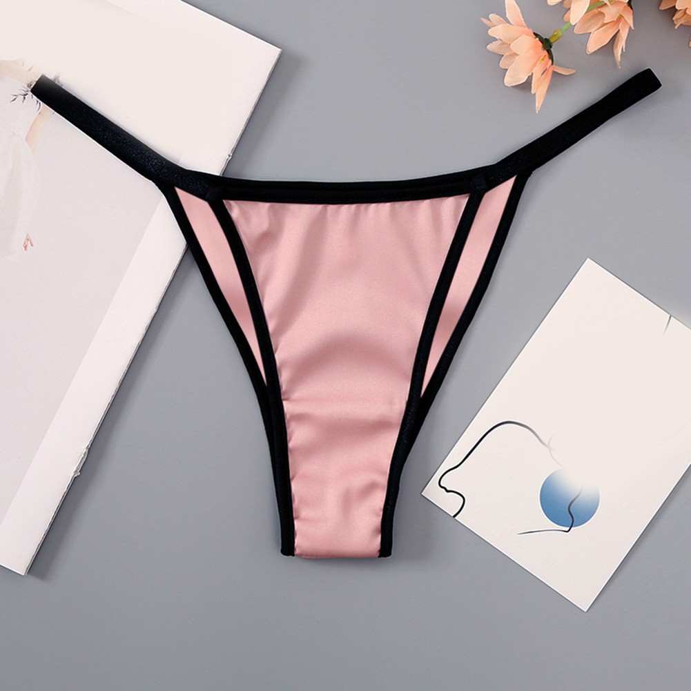 Elegant Womens Underwear in Silky Fabric with Low Rise Design and Thin Straps
