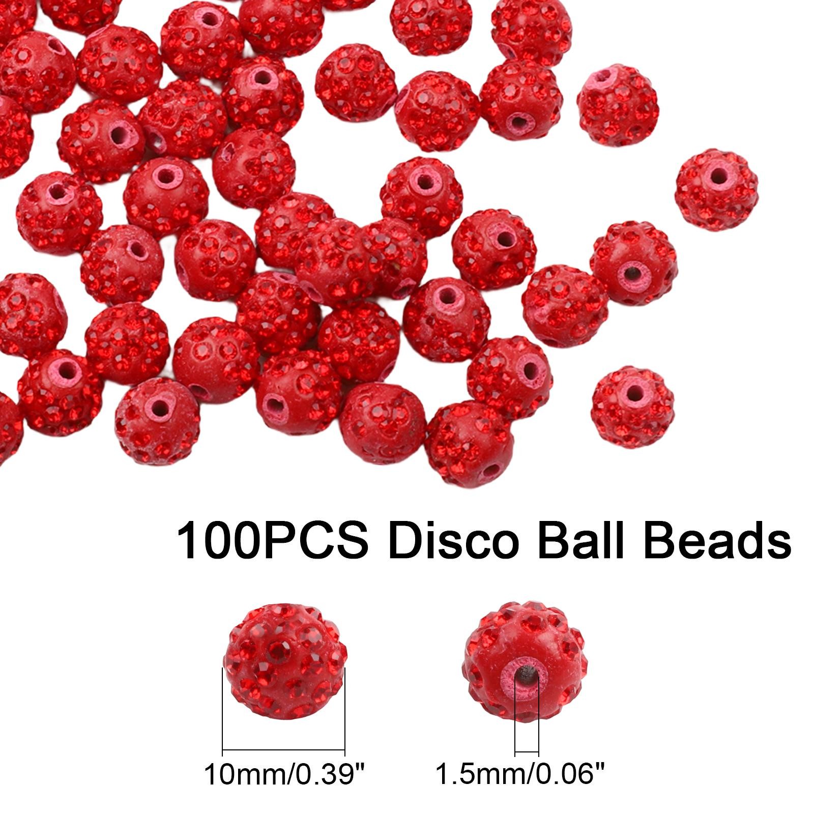 Value Pack Pave Disco Ball Beads Polymer Clay Rhinestone Beads 100 pcs - Picture 33 of 44