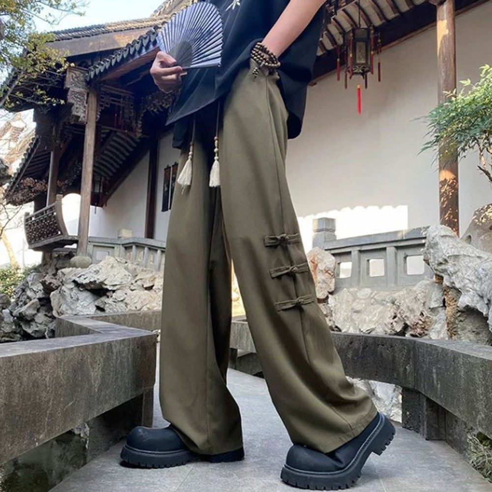 Solid Color Mens Trousers Casual Pants Draped Loose officiel Design for Comfort
