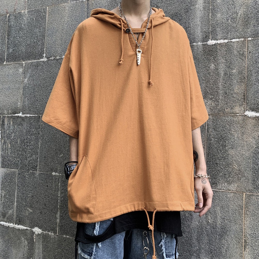 Men's Relaxed Fit Hoodie T Shirt Perfectly Suited For Urban Lifestyle Needs - Picture 14 of 48