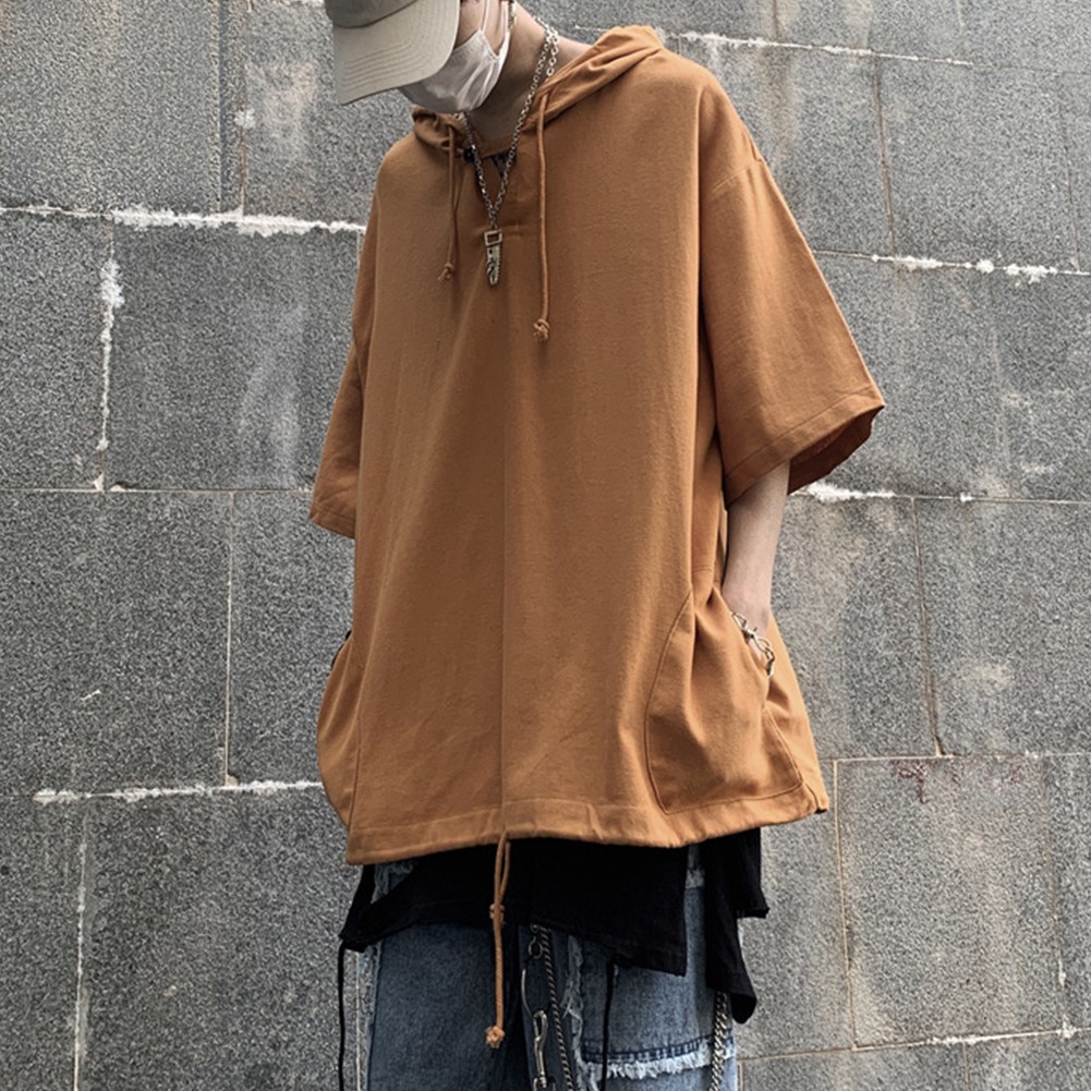 Men's Relaxed Fit Hoodie T Shirt Perfectly Suited For Urban Lifestyle Needs - Picture 19 of 48