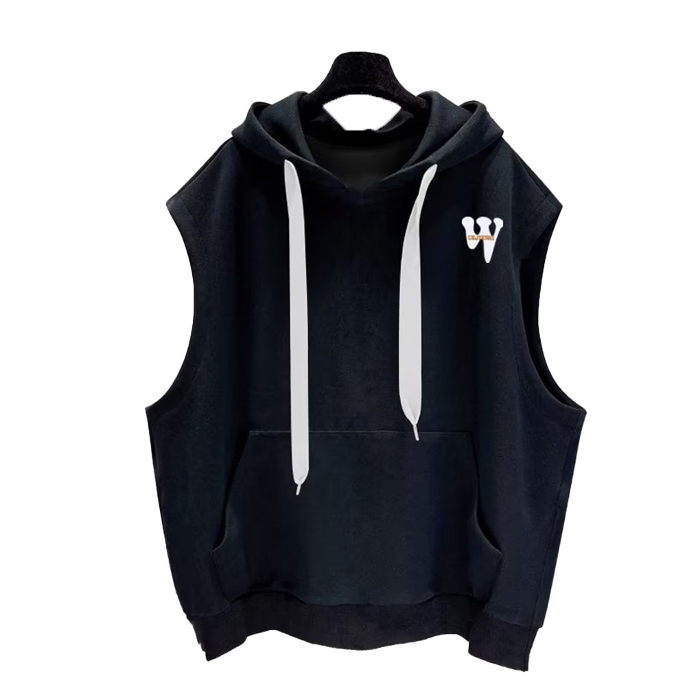 Men's Casual Sleeveless Tank Top Slim Fit Hooded Vest for Daily Activities