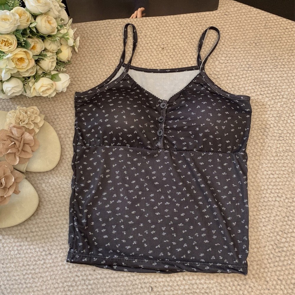 Elegant Women's V Neck Floral Suspenders Vest Suitable for All Seasons - Picture 13 of 13