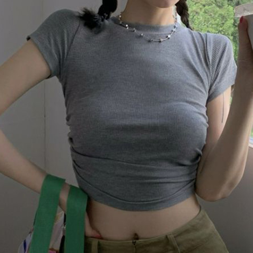 Contemporary Women's Casual T Shirt in High Waist Style with Open Back Design - Picture 21 of 21