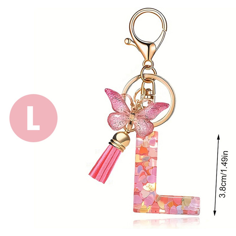 Dazzling Pink Keychain Accessory With Enchanting Butterflies & Glitters - Picture 36 of 50