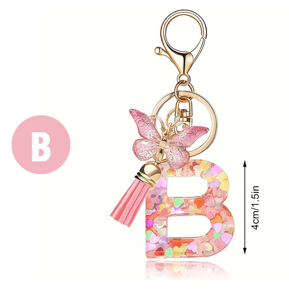 Dazzling Pink Keychain Accessory With Enchanting Butterflies & Glitters - Picture 26 of 50