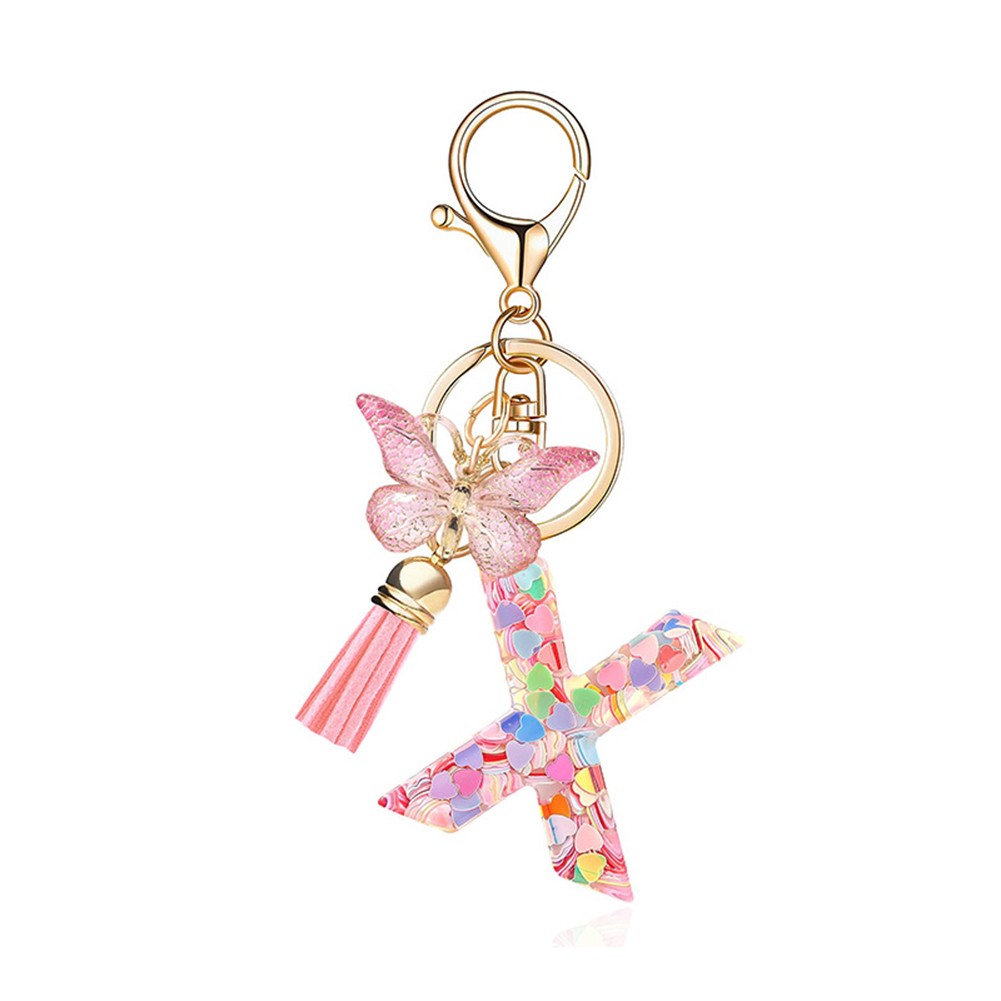 Dazzling Pink Keychain Accessory With Enchanting Butterflies & Glitters - Picture 48 of 50