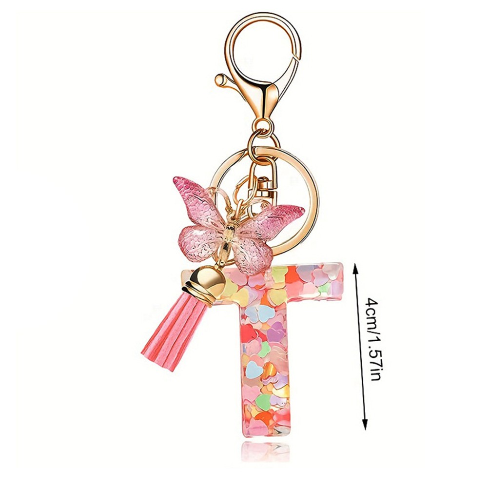 Dazzling Pink Keychain Accessory With Enchanting Butterflies & Glitters - Picture 44 of 50