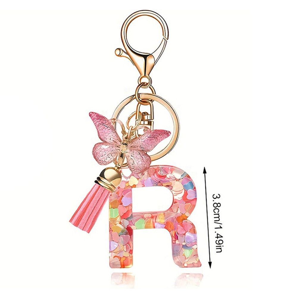 Dazzling Pink Keychain Accessory With Enchanting Butterflies & Glitters - Picture 42 of 50