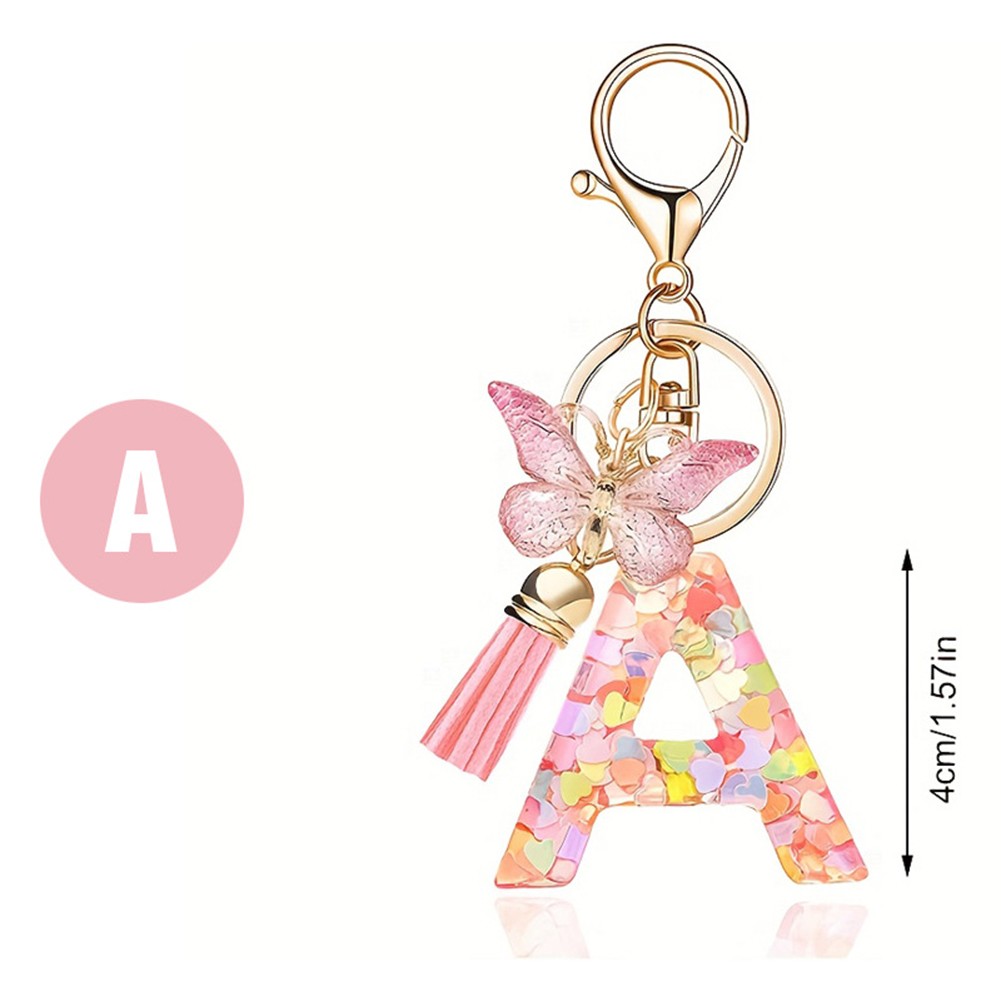Dazzling Pink Keychain Accessory With Enchanting Butterflies & Glitters - Picture 25 of 50