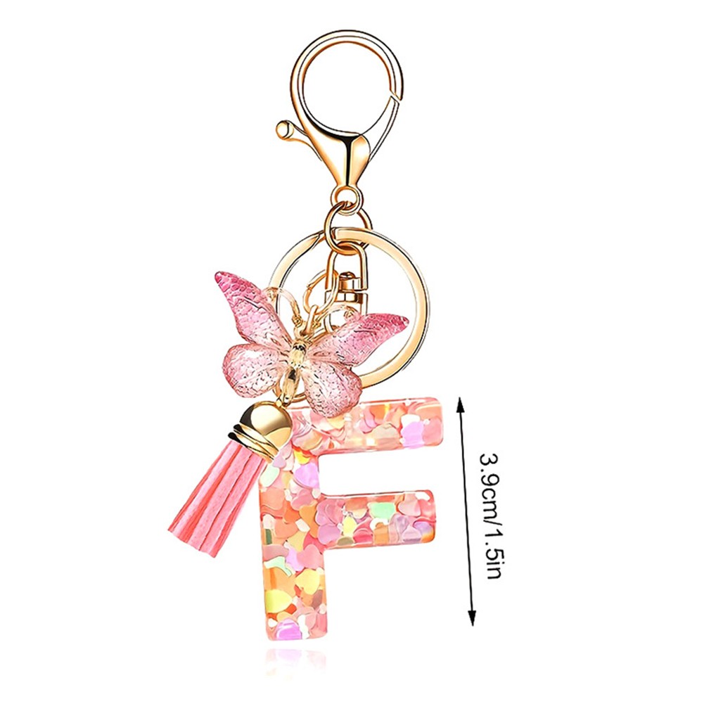 Dazzling Pink Keychain Accessory With Enchanting Butterflies & Glitters - Picture 30 of 50