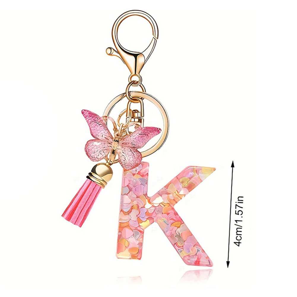 Dazzling Pink Keychain Accessory With Enchanting Butterflies & Glitters - Picture 35 of 50