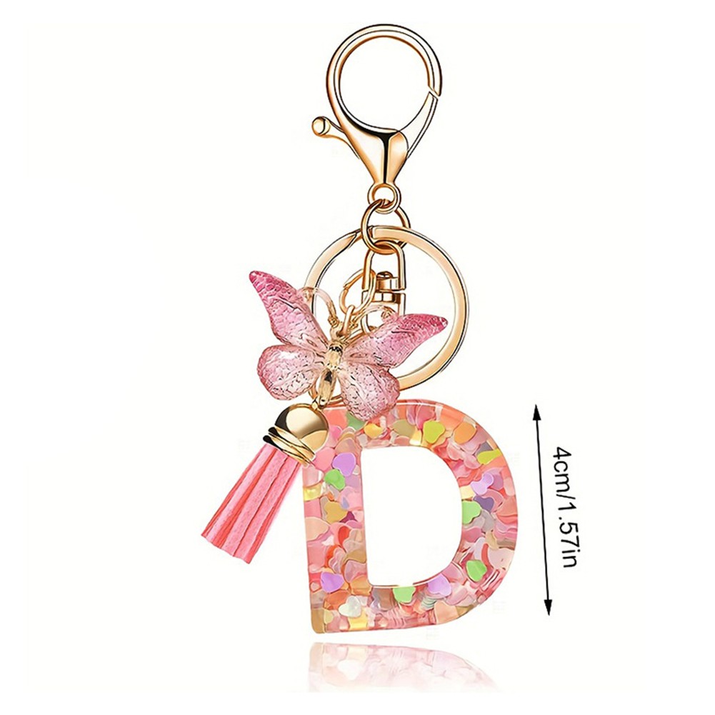 Dazzling Pink Keychain Accessory With Enchanting Butterflies & Glitters - Picture 28 of 50