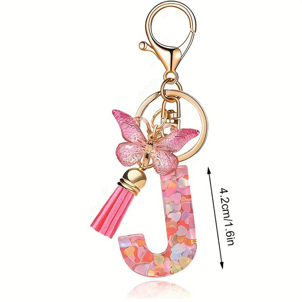 Dazzling Pink Keychain Accessory With Enchanting Butterflies & Glitters - Picture 34 of 50